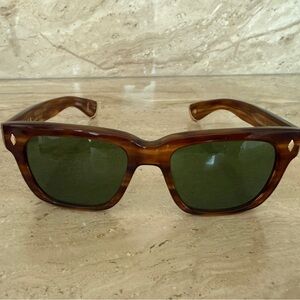 Garrett Leight Brown Sunglasses with Green Lenses